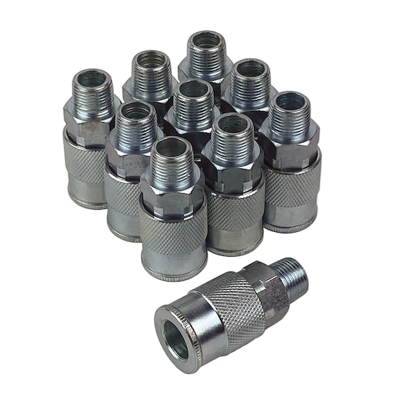 Primefit Industrial Coupler Steel 3/8-in. x 3/8-in. Male NPT, 10PK IC3838MS-B10-P - main